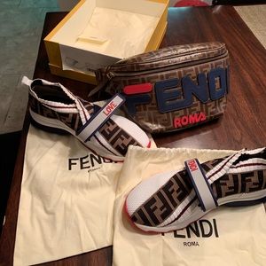 Fendi Rockoko Velcro Strap Sneakers